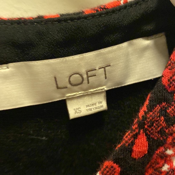 Loft Black & Red Mini Dress XS - Picture 2 of 4